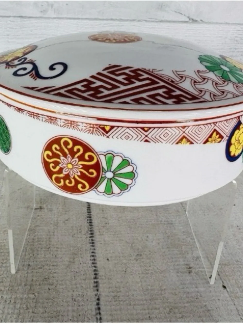 Vintage Safford TOSCANY COLLECTION Floral Japanese Porcelain Trinket Bowl W Lid